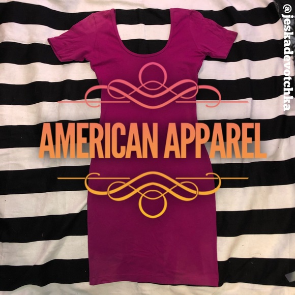 {American Apparel} 🍭Fuschia Pink Body Con Dress - Picture 3 of 6